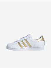 Adidas Zlato-biele dámske kožené tenisky adidas Originals Superstar 36 2/3