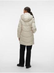 Vero Moda Krémový dámsky zimný prešívaný kabát VERO MODA Halsey M