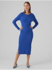 Vero Moda Modré dámske puzdrové svetrové šaty VERO MODA Glory S