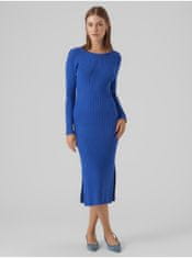 Vero Moda Modré dámske puzdrové svetrové šaty VERO MODA Glory S