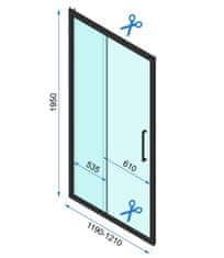 REA Sprchové dvere Rapid Slide 120 cm