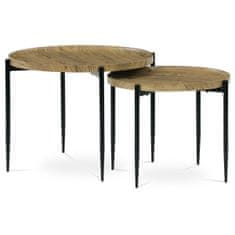 Autronic Set 2ks konferenčných stolov, MDF dekor divoký dub, čierne kovové nohy.