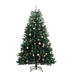 Vidaxl Umelý výklopný vianočný stromček 300 LED a sada gúľ 240 cm