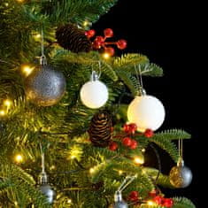 Vidaxl Umelý výklopný vianočný stromček 300 LED a sada gúľ 210 cm
