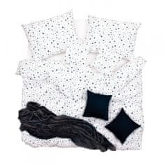 SCANquilt Obliečky KLASIK hviezdičky biela modrá štandardný 1x paplón 140x200 + 1x vankúš 70x90 cm