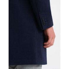 OMBRE Pánsky dvojradový kabát s podšívkou V3 OM-COWC-0107 tmavomodrý MDN124011 M
