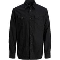 Jack&Jones Pánska košeľa JJESHERIDAN Slim Fit 12138115 Black Denim (Veľkosť S)