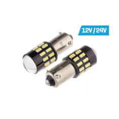 Carmotion 2ks LED 12V/24V H21W BAY9s čirá CANBUS