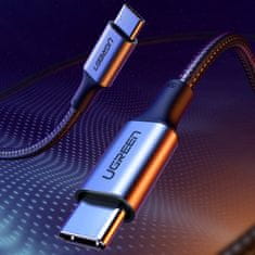 Ugreen US316 kábel USB-C / USB-C 5A 100W PD QC 1m, sivý