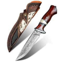 IZMAEL Damaškový lovecký nôž MASTERPIECE Kazumi-Hnedá KP29026