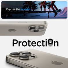 Spigen Ochranné Sklo Zadnej Kamery Optik.Tr Camera Protector 2-Pack iPhone 14 Pro / 14 Pro Max / 15 Pro / 15 Pro Max Natural Titanium