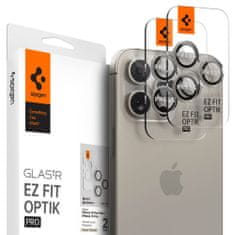 Spigen Ochranné Sklo Zadnej Kamery Optik.Tr Camera Protector 2-Pack iPhone 14 Pro / 14 Pro Max / 15 Pro / 15 Pro Max Natural Titanium