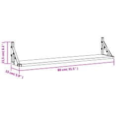 Vidaxl Nástenné police 2 ks dymový dub 80x15x15,5 cm kompozitné drevo