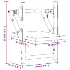 Vidaxl Nástenné police s tyčami 2 ks čierne 20x25x30 cm