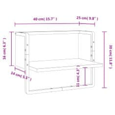 Vidaxl Nástenná polica s tyčou čierna 40x25x30 cm