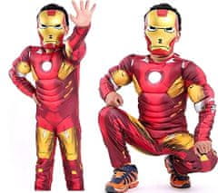 bHome Detský kostým Svalnatý Iron man s maskou 122-134 L