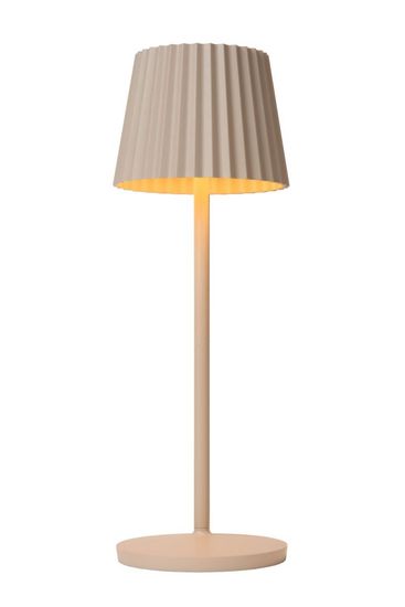 LUCIDE Lucide JUSTINE - Rechargeable Table lamp Outdoor - LED Dim. - 1x2W 2700K - IP54 - Contact charg - Cream 27889/02/38