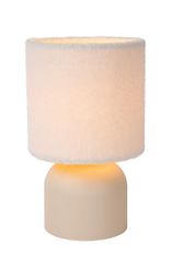 LUCIDE Lucide WOOLLY - Table lamp - D16 cm - 1xE14 - Cream 10516/01/38