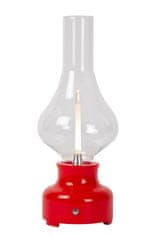 LUCIDE Lucide JASON - Rechargeable Table lamp - Battery - LED Dim. - 1x2W 3000K - 3 StepDim - Red 74516/02/32