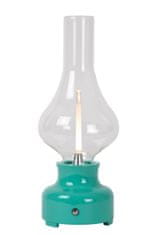 LUCIDE Lucide JASON - Rechargeable Table lamp - Battery - LED Dim. - 1x2W 3000K - 3 StepDim - Turquoise 74516/02/37