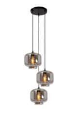 LUCIDE Lucide MEDINE - Pendant light - D46 cm - 3xE27 - Smoke Grey 46413/13/65