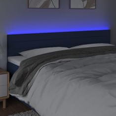 Vidaxl Čelo postele s LED modré 180x5x78/88 cm látka