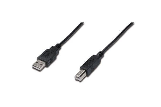 Digitus Pripojovací kábel USB 2.0, typ A - BM/M, 3,0 m, čierny