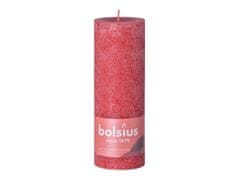 Bolsius Rustic Shine Valec 68x190mm Delicate Red, červená sviečka