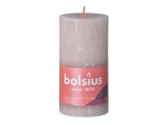 Bolsius Rustic Shine Valec 68x130mm Sandy Grey, šedá sviečka