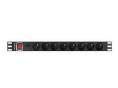 Lanberg POWER DISTRIBUTION UNIT (PDU) 19" 1U 16A 2M 8X FRENCH OUTLETS BLACK