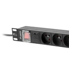 Lanberg POWER DISTRIBUTION UNIT (PDU) 19" 1U 16A 2M 8X FRENCH OUTLETS BLACK