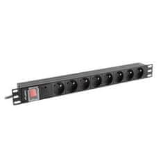 Lanberg POWER DISTRIBUTION UNIT (PDU) 19" 1U 16A 2M 8X FRENCH OUTLETS BLACK