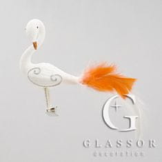 Decor By Glassor Vánoční ozdoby, labuť bílá