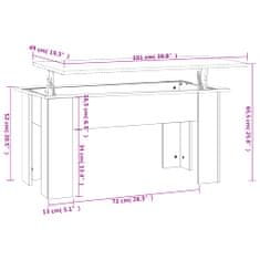 Vidaxl Konferenčný stôl lesklý biely 101x49x52 cm spracované drevo