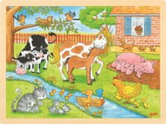 Goki Drevené puzzle Život na farme 48 dielikov
