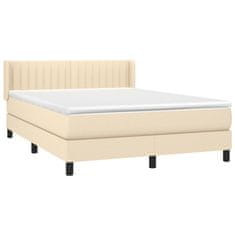 Petromila vidaXL Boxspring posteľ s matracom krémový 140x190 cm látka