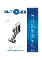 Toyjoy ToyJoy Buttocks The Glider Vibrating Metal Buttplug Medium Silver análny kolík