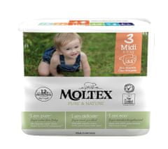 MOLTEX 4x Pure & Nature Plienky jednorazové 3 Midi (4-9 kg) 33 ks - ECONOMY PACK