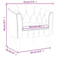 Vidaxl Klubové kreslo tmavosivé zamatové