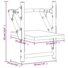 Vidaxl Nástenné police s tyčami 2 ks dub sonoma 20x25x30 cm