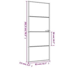 Vidaxl Vnútorné dvere tenké čierne 83x201,5 cm tvrdené sklo a hliník