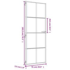 Vidaxl Vnútorné dvere tenké zlaté 76x201,5 cm tvrdené sklo a hliník