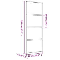 Vidaxl Posuvné dvere zlaté 76x205 cm matné ESG sklo a hliník