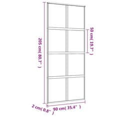 Vidaxl Posuvné dvere zlaté 90x205 cm číre ESG sklo a hliník