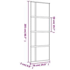 Vidaxl Posuvné dvere zlaté 76x205 cm matné ESG sklo a hliník