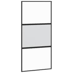 Vidaxl Posuvné dvere čierne 102,5x205 cm tvrdené sklo a hliník