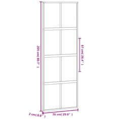 Vidaxl Posuvné dvere čierne 76x205 cm tvrdené sklo a hliník