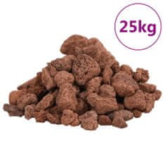 Vidaxl Sopečné kamene 25 kg červené 1-2 cm