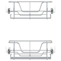 Vidaxl Vysúvacie drôtené košíky 2 ks strieborné 45 cm