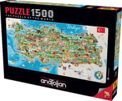 AnaTolian Panoramatické puzzle Mapa Turecka 1500 dielikov